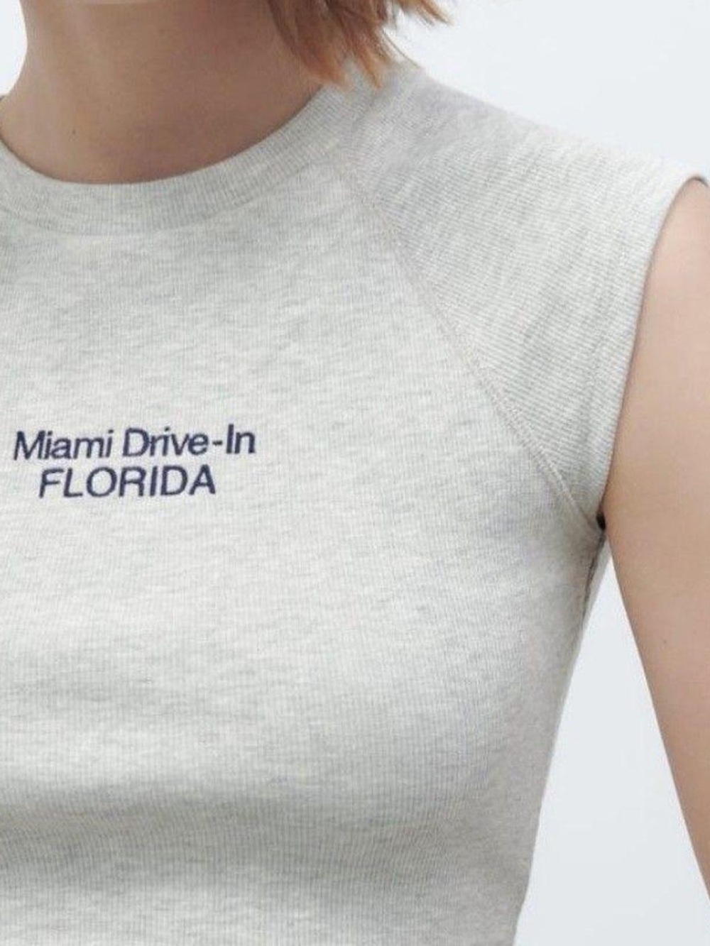 Zara 'Miami Drive-In FLORIDA Crop Top Small - Picture 2 of 6
